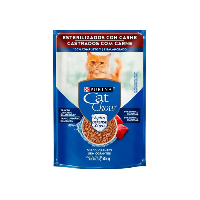 SACHE CAT CHOW CASTRADO CARNE - 85G