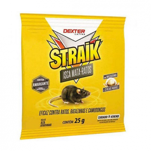 STRAIK ISCA MATA-RATOS RODENTICIDA - 25G