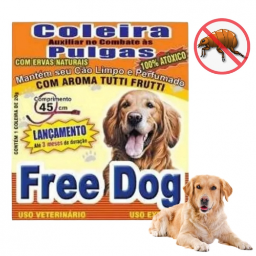 FREE DOG COLEIRA AUXILIAR NO COMBATE AS PULGAS - 1UN