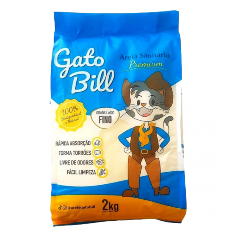 GATO BILL AREIA SANITARIA PREMIUM FINO - 2KG