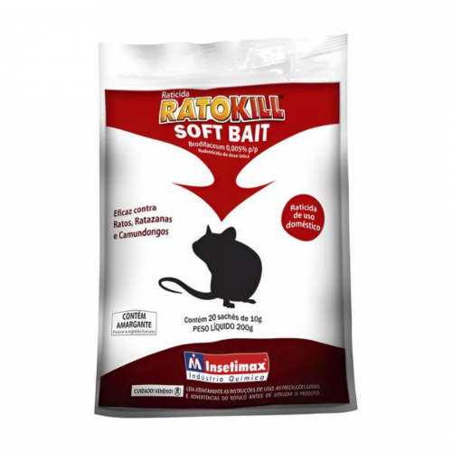 RATICIDA RATO KILL SOFT BAIT 20 SACHES - 200G