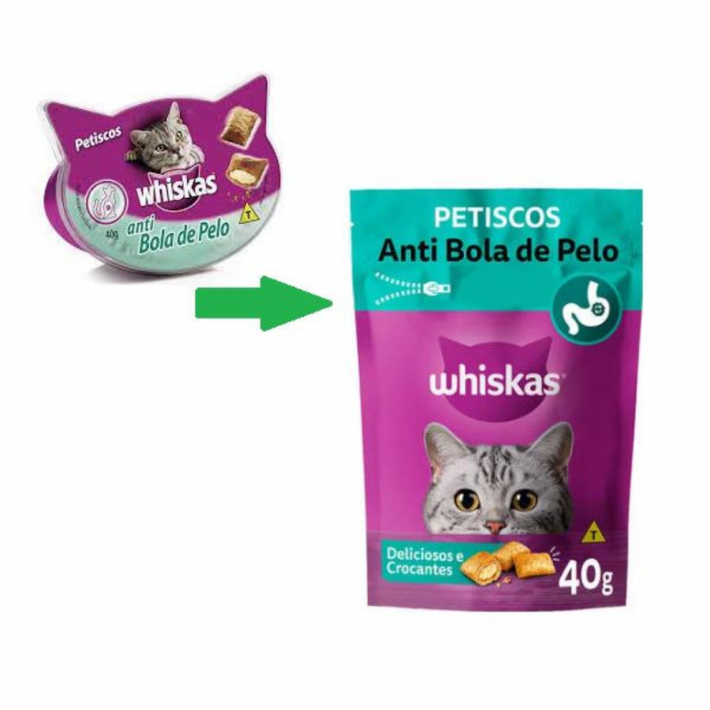 WHISKAS PETISCOS ANTI BOLA DE PELO - 40G