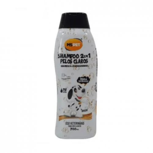 MS PET SHAMPOO E CONDICIONADOR PELOS CLAROS 2 EM 1 700ML - 1UN