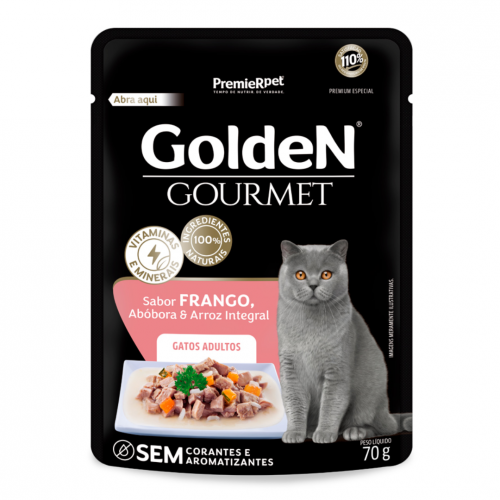 GOLDEN GOURMET FRANGO GATOS ADULTOS - 70G