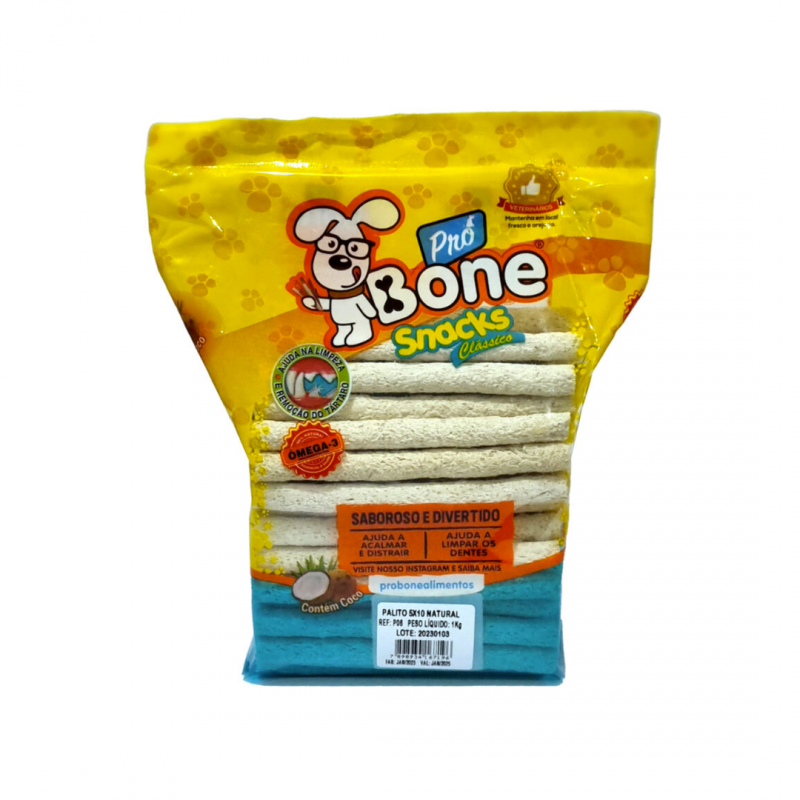 PRO BONE SNACKS PALITO NATURA 5X10 - 1KG