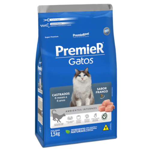 PREMIER GATO CASTRADO FRANGO - 1,5KG