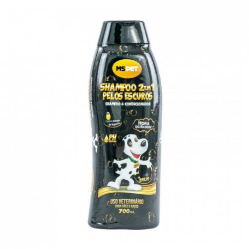 MS PET SHAMPOO E CONDICIONADOR PELOS ESCUROS 2 EM 1 700ML - 1UN