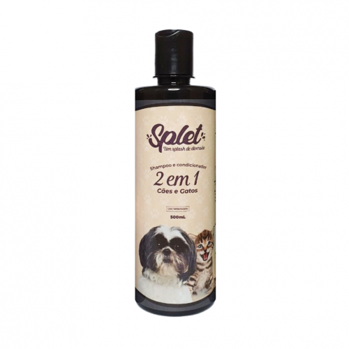 SPLET SHAMPOO E CONDICIONADOR 2 EM 1 CAES E GATOS 500ML - 1UN