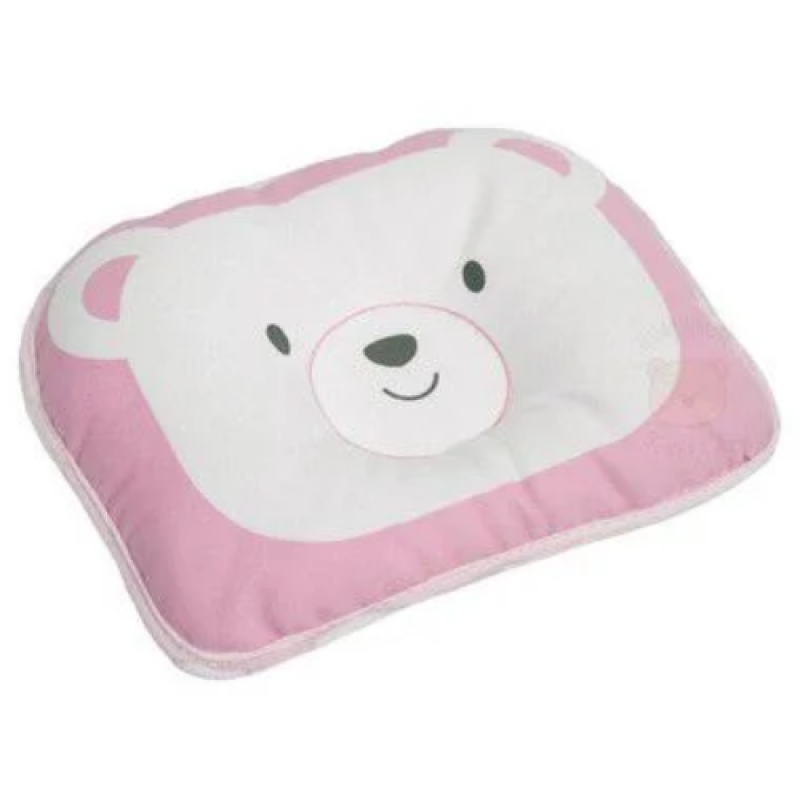 TRAVESSEIRO ANATÔMICO PARA BEBE URSO ROSA