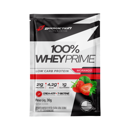 100% WHEY PRIME MORANGO SACHE (30G) BODYACTION