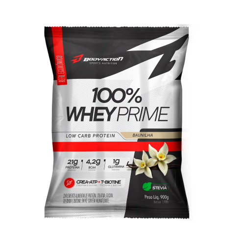 100% WHEY PRIME BAUNILHA REFIL (900G) BODYACTION