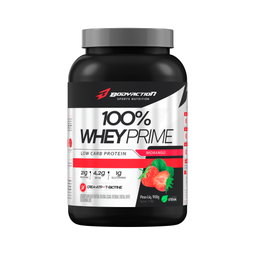 100% WHEY PRIME MORANGO (900G) BODYACTION