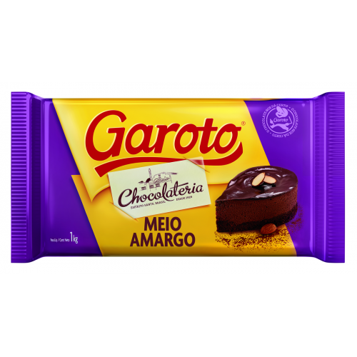 CHOCOLATE FRACIONADO MEIO AMARGO - GAROTO BARRA1Kg