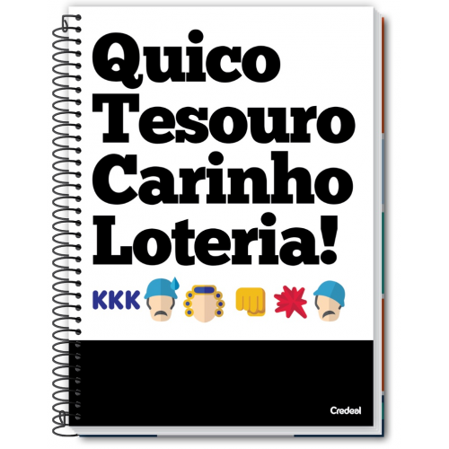 CADERNO UNIVERSITÁRIO 1 MATÉRIA 80F CHAVES QUICO TESOURO CARINHO LOTERIA!