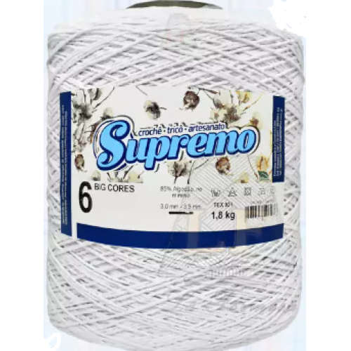 BARBANTE SUPREMO BRANCO N6 1,800G