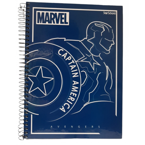 CADERNO 1/4 80 FOLHAS STARSCHOOL MARVEL CAPITÃO AMÉRICA