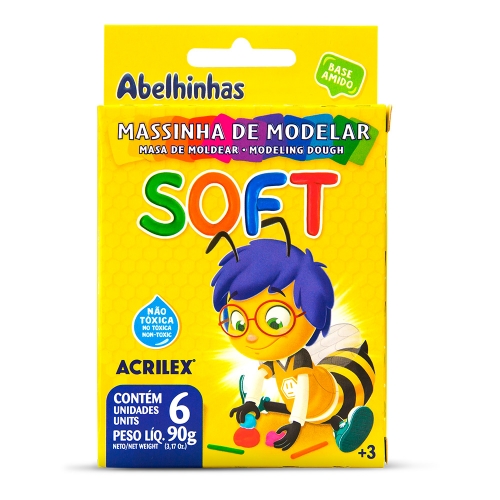 MASSINHA DE MODELAR SOFT - ACRILEX 6uni