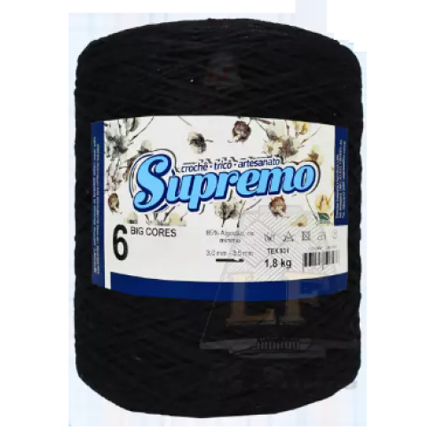 BARBANTE SUPREMO PRETO N6 1,800G