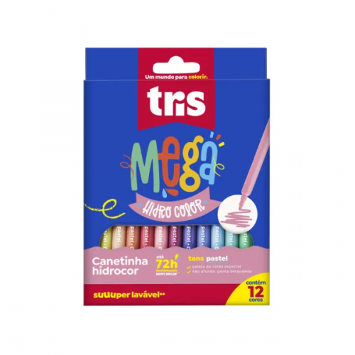 CANETINHA HIDRO COLOR 12 CORES - TRIS - TONS PASTEL