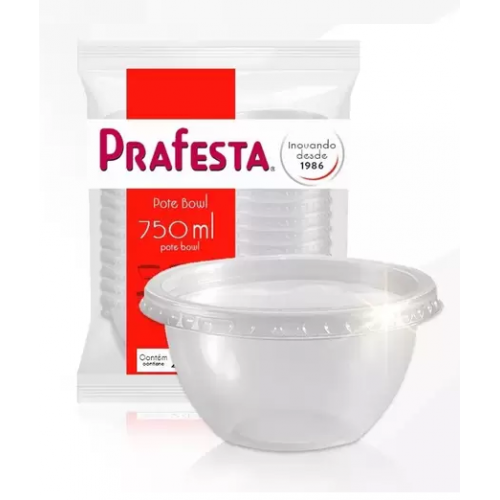 POTE BOWL 750ML PRAFESTA PCT C/20 UNIDADES