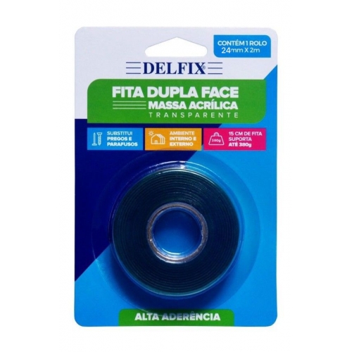 FITA DUPLA FACE MASSA ACRILICA 24MMX2M BLISTER