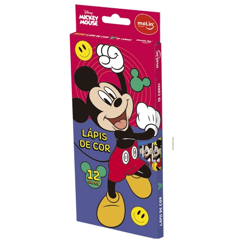 LÁPIS DE COR 12 CORES MICKEY MOUSE MOLIN