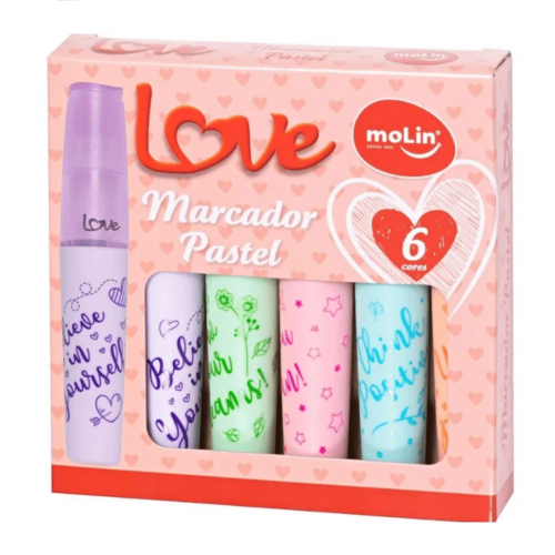 MARCA TEXTO LOVE 6 CORES