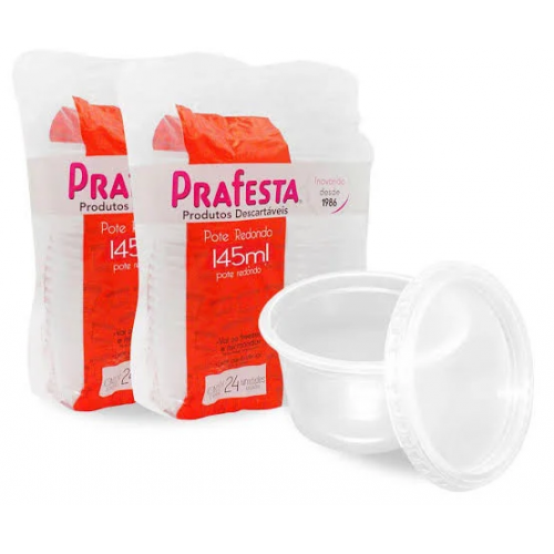 POTE REDONDO 145ML PRAFESTA PCT C/24 UNIDADES