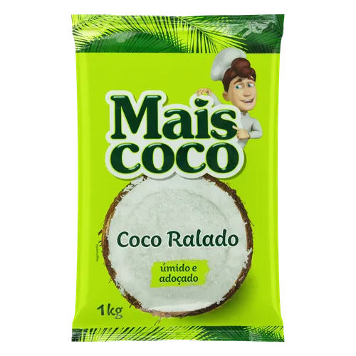 COCO RALADO ÚMIDO E ADOÇADO - MAIS COCO 1Kg