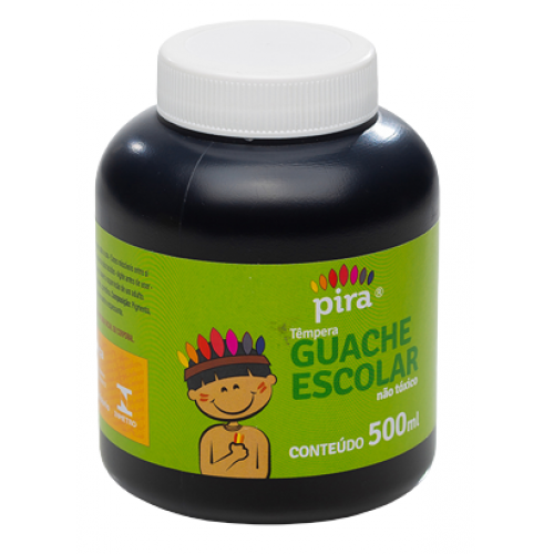 TINTA GUACHE PIRATININGA PRETO 500ML