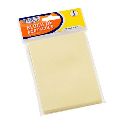 BLOCO SMART NOTES 76x102mm - AMARELO PASTEL - 100fls - BRW