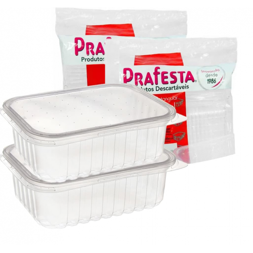 POTE RETANGULAR 750ML PRAFESTA PCT C/24 UNIDADES