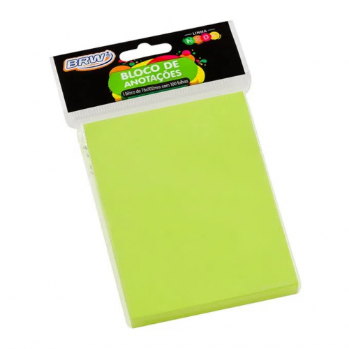 BLOCO SMART NOTES 76x102mm - VERDE NEON - 100fls - BRW