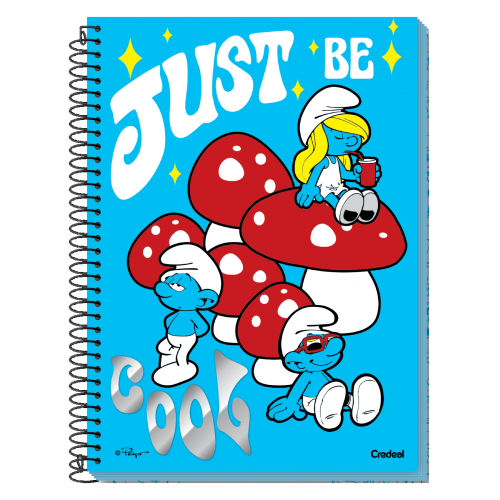 CADERNO 10 MATÉRIAS CREDEAL 160F SMURFS JUST BE COOL