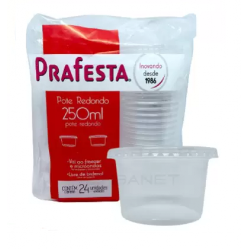 POTE REDONDO 500ML PRAFESTA PCT C/24 UNIDADES