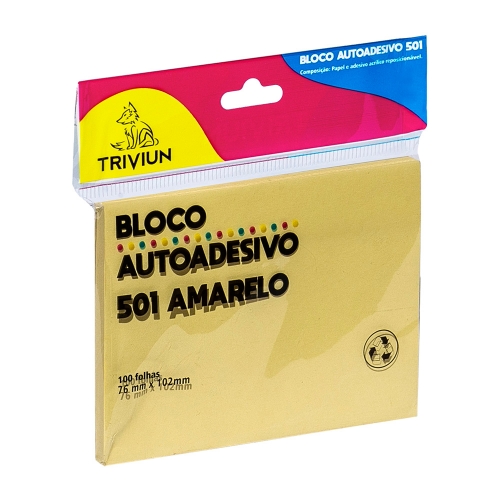 BLOCO AUTOADESIVO AMARELO 76MMX102MM