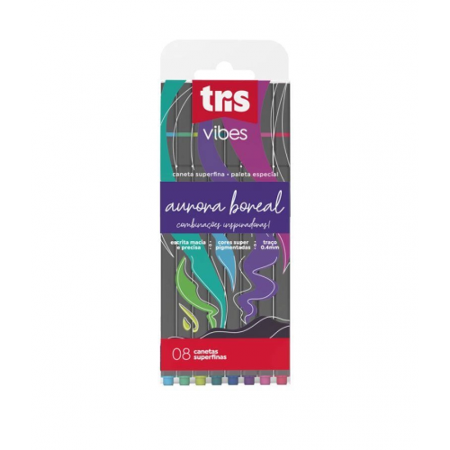 CANETA SUPERFINA VIBES C/8 CORES VERÃO - TRIS