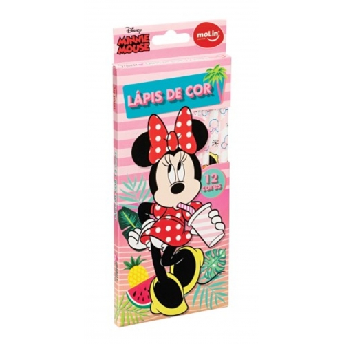 LÁPIS DE COR 12 CORES MINNIE MOUSE MOLIN