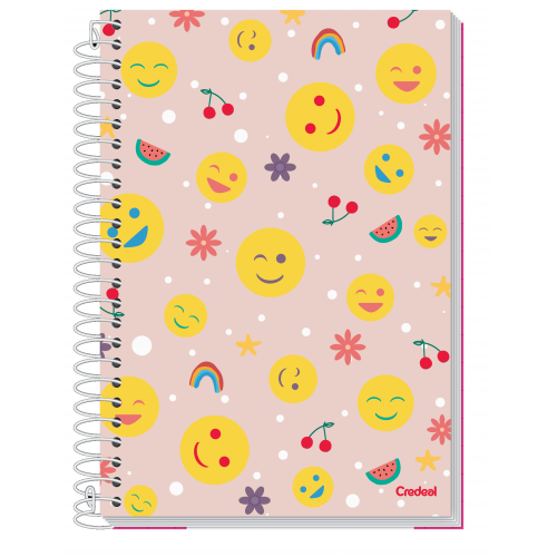 CADERNO 16 MATÉRIAS CREDEAL 224F MY COLLECTION EMOJI