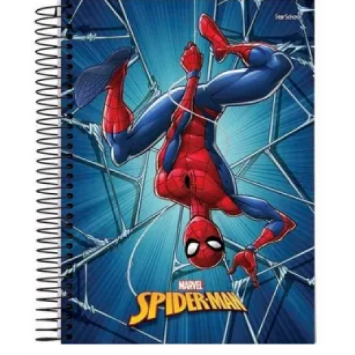 CADERNO 1/4 80 FOLHAS STARSCHOOL MARVEL HOMEM ARANHA PONTA CABEÇA