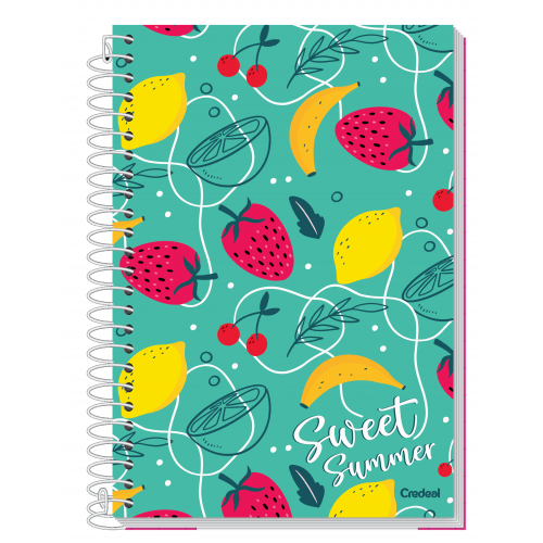 CADERNO 16 MATÉRIAS CREDEAL 224F MY COLLECTION SWEET SUMER FRUTINHAS