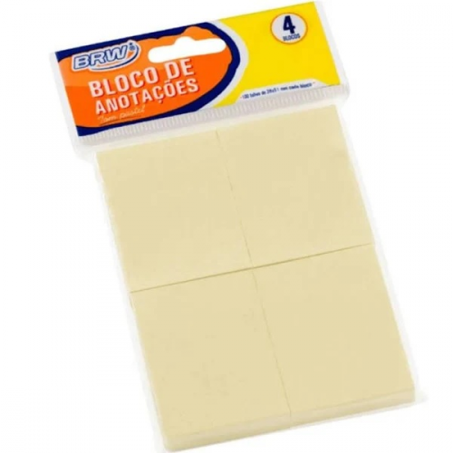 BLOCO SMART NOTES 38x51mm - AMARELO PASTEL - 100fls - BRW