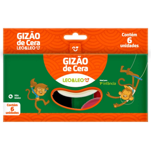 GIZÃO DE CERA LEO E LEO - 1° INFÂNCIA C/ 6 UNIDADES