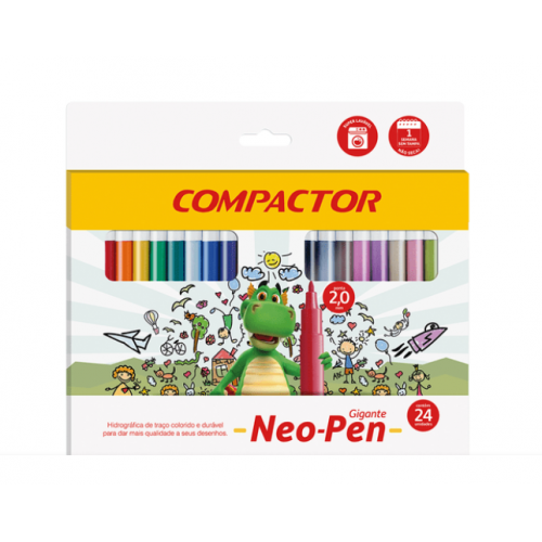 CANETINHA HIDROGRAFICA NEO PEN C/24 CORES - UN - COMPACTOR