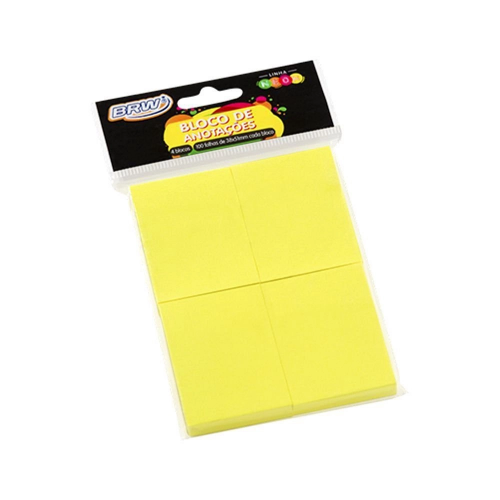 BLOCO SMART NOTES 38x51mm - AMARELO NEON - 100fls - BRW