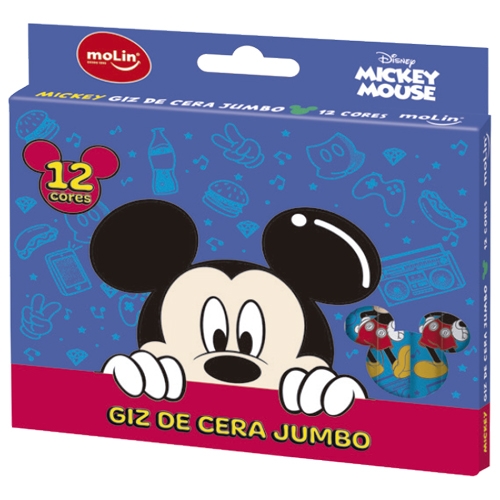 GIZ DE CERA JUMBO MICKEY 12 CORES MOLIN