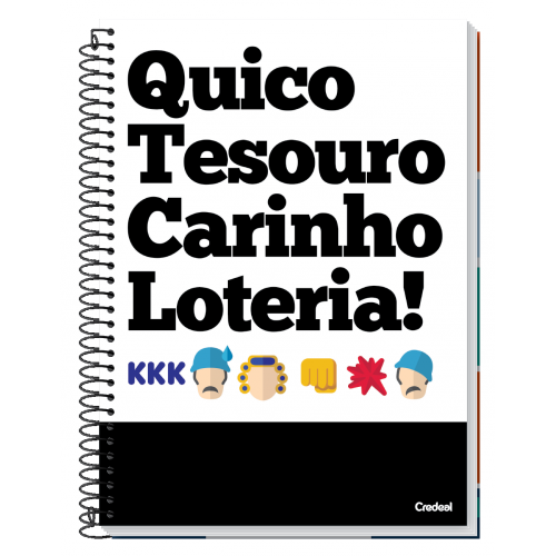 CADERNO 10 MATÉRIAS CREDEAL 160F CHAVES QUICO TESOURO CARINHO LOTERIA!