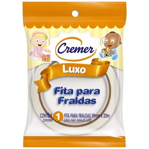 FITA PARA FRALDA CREMER BRANCA 19MMX20M