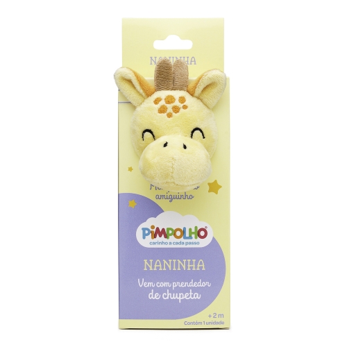 NANINHA COM PRENDEDOR DE CHUPETA PIMPOLHO AMARELO/GIRAFA