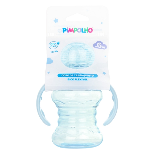 COPO C/ALCA E BICO DE SILICONE 120ML MASC PIMPOLHO AZUL